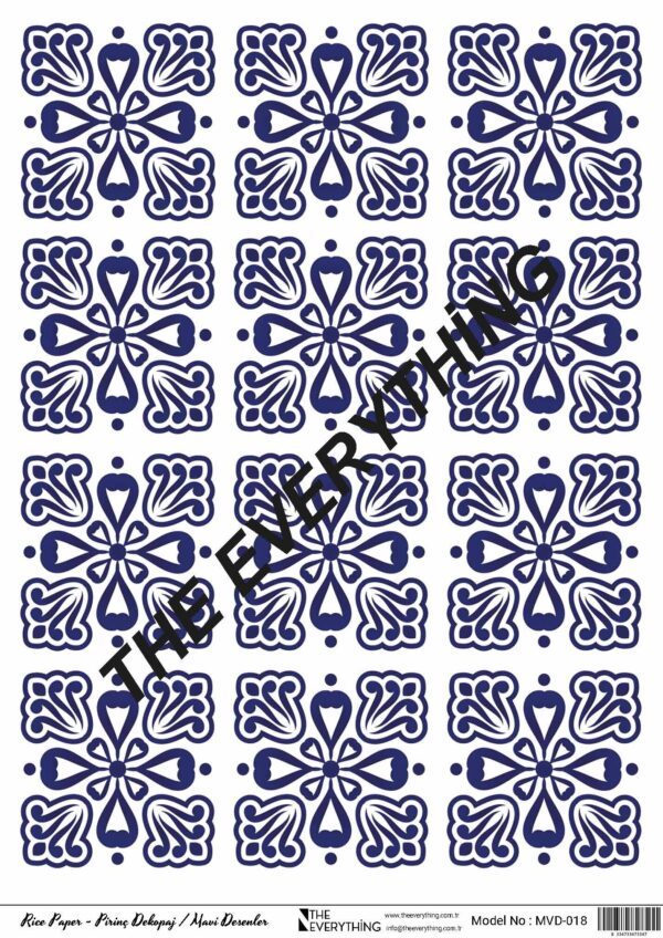 Pirinç Mavi Desenler MVD-018