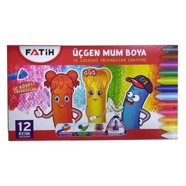 Fatih Üçgen Mum Boya 12 Renk