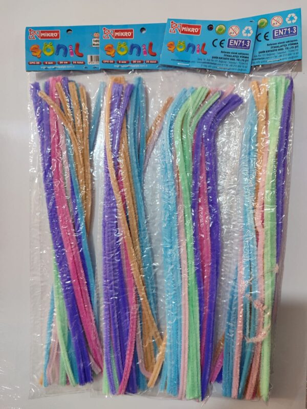 Mikro Pastel Renk Şönil 30CM 25 Adet (CPC-30)